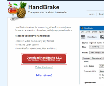 [Download HandBrake]をクリック