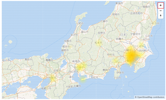 障害が発生している地域をズームして確認する
