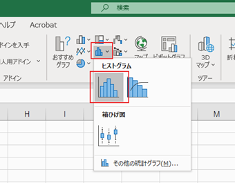 グラフアイコンをクリック