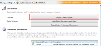 設定項目一番上の[Language]をクリック