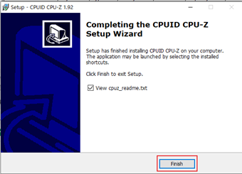 インストール画面で[Finish]ボタンを押す