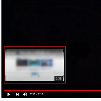  YouTube カードの表示