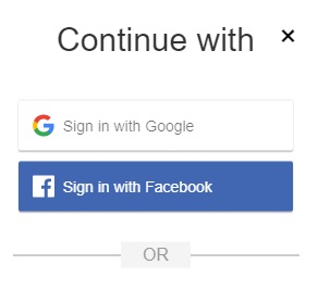 GoogleかFacebookのアカウントにログインする