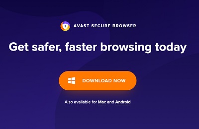 Avast Secure Browserのダウンロード画面