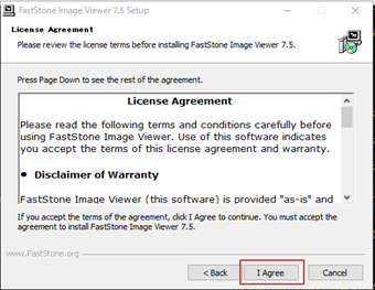 利用規約同意画面の[I Agree]をクリック
