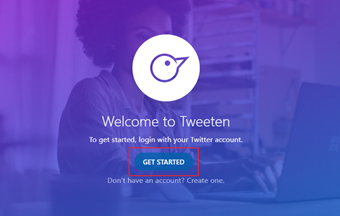 [GET STARTED]をクリックして手持ちのTwitterアカウントでログイン