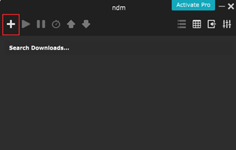 Ninja Download Managerウィンドウ左上の[+]をクリック