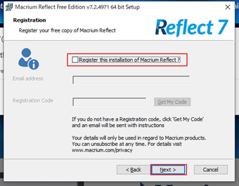 アカウントの作成画面
