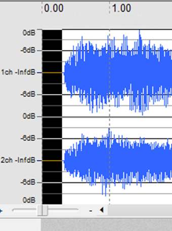 カットしたい音声の範囲をドラッグして選択
