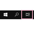 タスクバーに表示されているタスクビューボタンをクリック