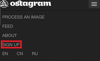「SIGN UP」をタップ