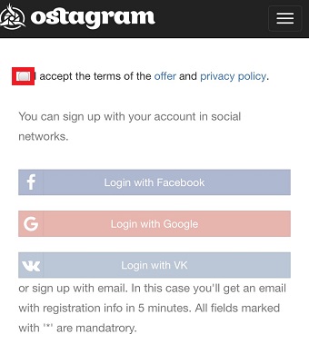「I accept～」にチェックを入れる