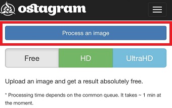 「Process an image」をクリックして合成