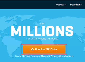 Bullzip PDF Printer公式サイトの[Download PDF Printer]をクリック