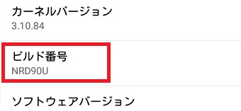「ソフトウェア情報」の「ビルド番号」を数回タップ