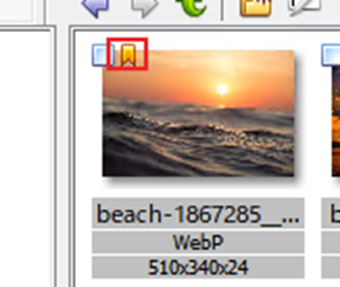 画像のラベルアイコンの表示