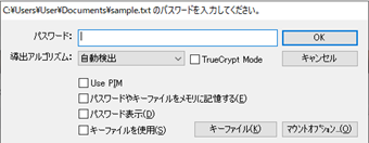 仮想ディスクドライブ作成時に設定したパスワードを入力