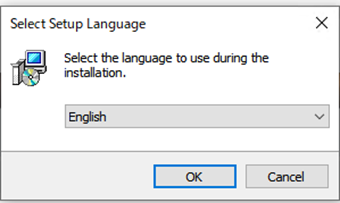 セットアップウィザード時の言語設定画面