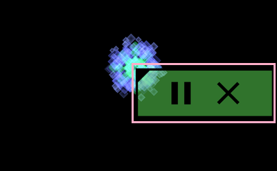 緑色になったボタンウィンドウの一時停止ボタン
