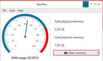 [Clear memory]をクリック