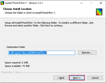 [Next]をクリック