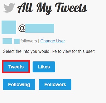 「Tweets」をクリック