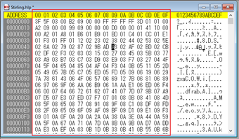 バイナリのアドレス部分の編集したい箇所をクリック