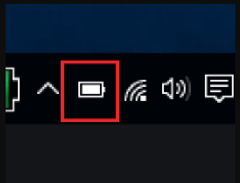 Windows10のタスクバーのバッテリーアイコン
