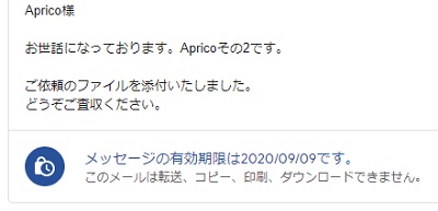 メッセージの有効期限の表示