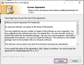 ライセンスの表示に[I Agree]をクリック