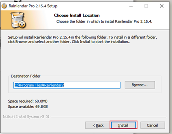 [Install]をクリック