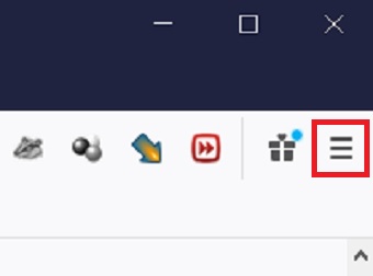 Firefoxの右上にある3本線をクリック