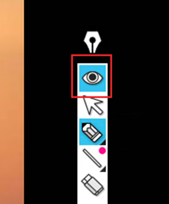 編集パネルの目のアイコン