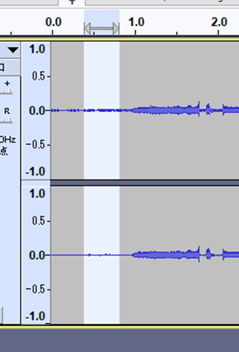 ノイズのみが鳴っている箇所を選択