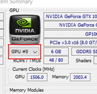 [GPU#0]からモニタリング対象のGPUを切り替える