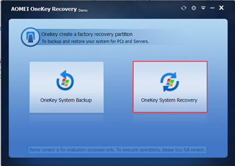 [OneKey System Recovery]をクリック