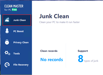 [Junk Clean]をクリック