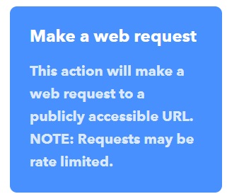 アクションの選択画面で「Make a web request」をクリック