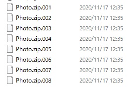 拡張子の後に番号が割り振られたファイル