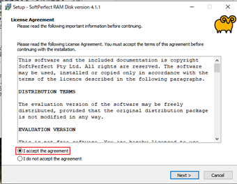 ライセンス同意画面
