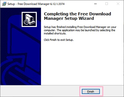 「Finish」をクリック