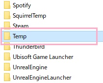 エクスプローラーを起動して「C:\Users\<ユーザー名>\AppData\Local」を表示→「Temp」フォルダを右クリックしてプロパティを開く