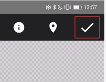 チェックマークをタップして保存