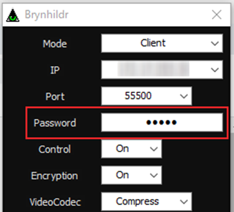 サーバー側で設定したパスワードを入力