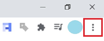 Chromeを開き右上の『・・・』をクリック