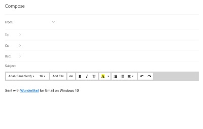 新規メール作成画面