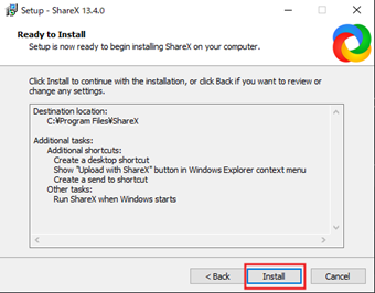 [Install]をクリック