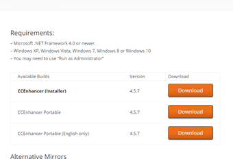 CCEnhancerの種類を選択する