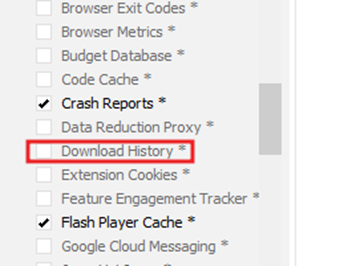 Download Historyの項目
