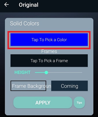 『Tap To Pick a Color』をタップ
